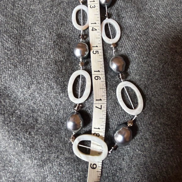 Long Grey Pearl String Necklace - Handmade! - Picture 6 of 15